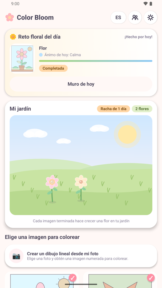 La tarjeta del Reto Floral Diario