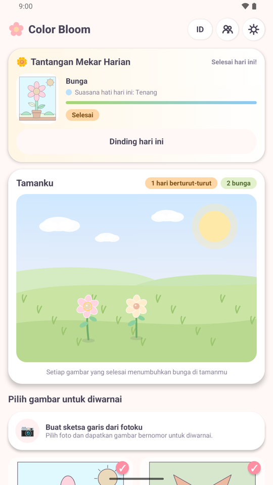 Kartu Tantangan Mekar Harian