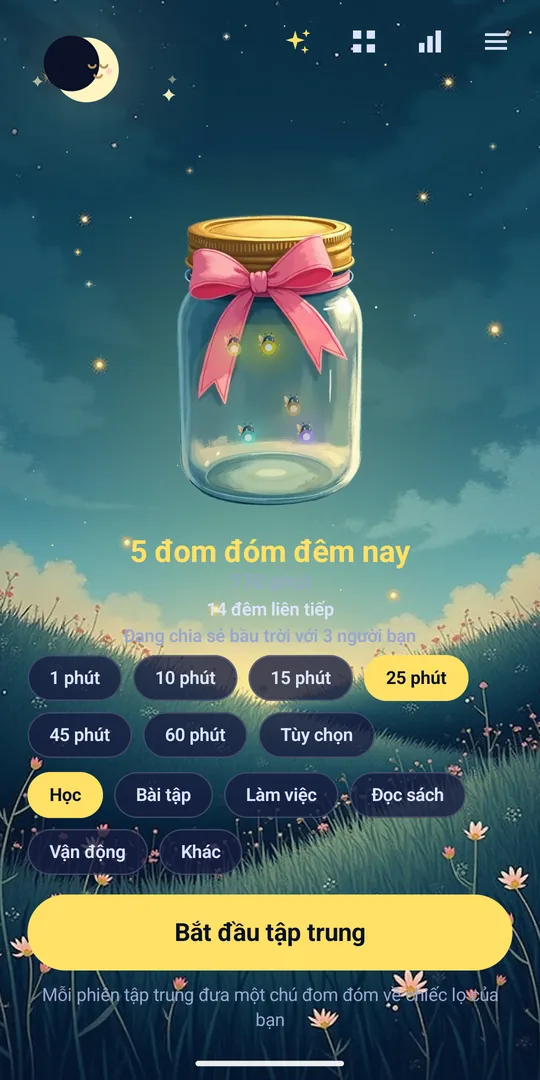 Đom đóm đêm nay thắp sáng chiếc lọ của bạn