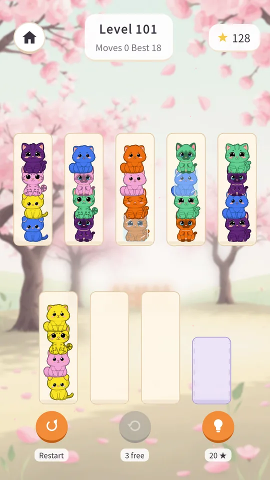 Sort the cats by color
